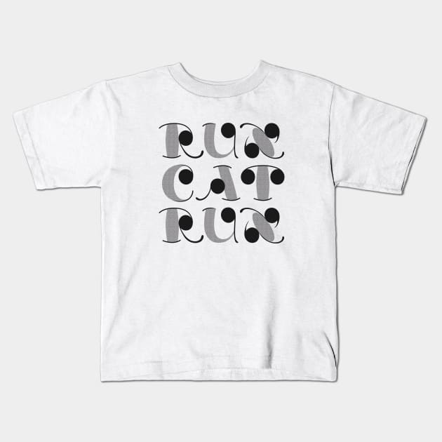 RunCatRun visual noise font in grey Kids T-Shirt by runcatrun